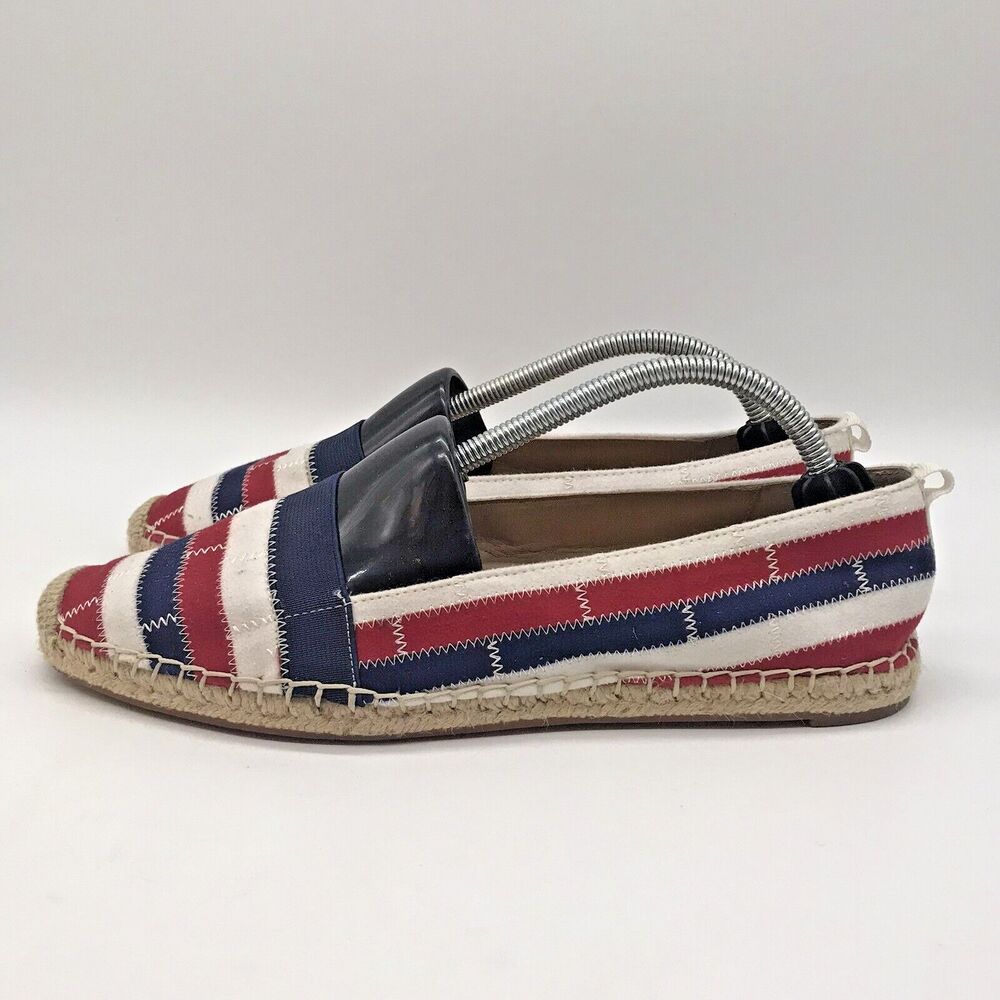 Adrienne Vittadini Ale Multicolored Striped Casual Slip On Espadrilles Size 9M